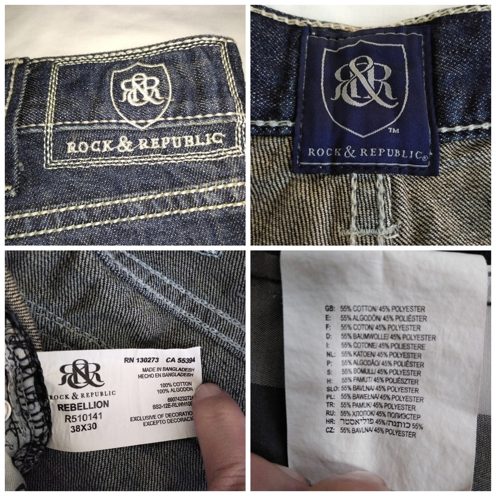 Rock & Republic rebellion blue jeans size 38x30 - Picture 9 of 10